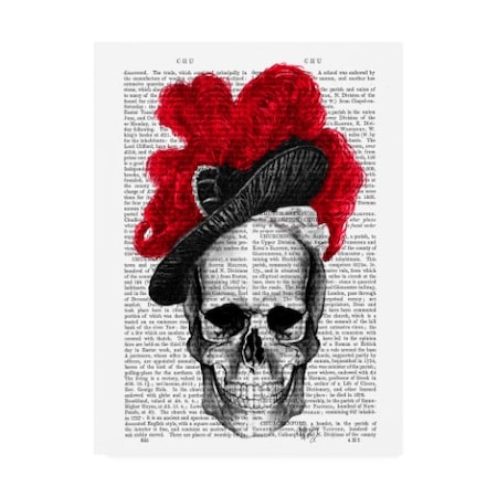 Fab Funky 'Skull With Red Hat' Canvas Art,35x47